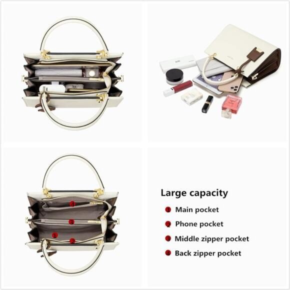 Handbags for Women Large Capacity Tote Shoulder Bags Ladies Handle Satchel Purse - Picture 5 of 7